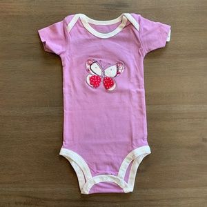 New Baby Girls Purple Embroidered Butterfly Onsie